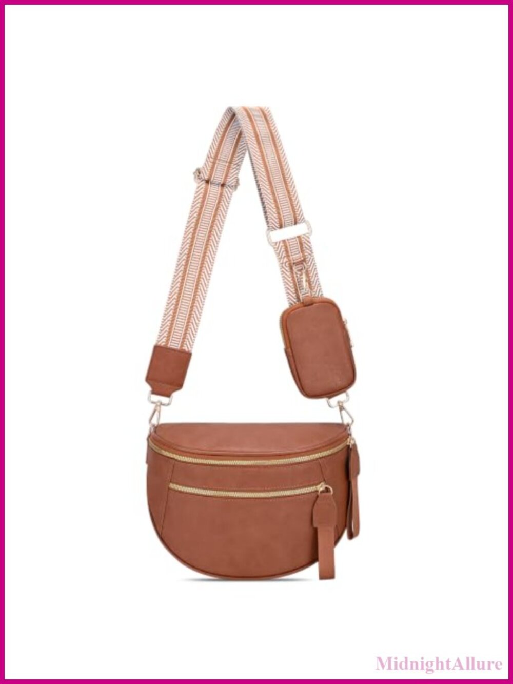 Large Crossbody Bag Faux Leather Bum Bag Sling Purse for Women